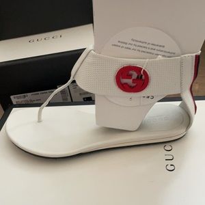 BNWT GUCCI WHITE Leather Sandals size 37